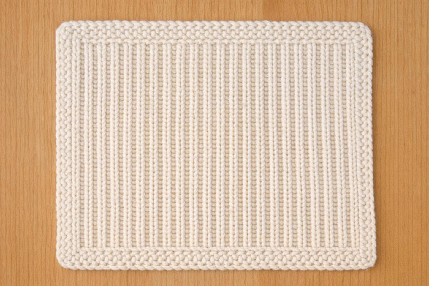 Horizontal  Ribbed Dishcloth Pattern