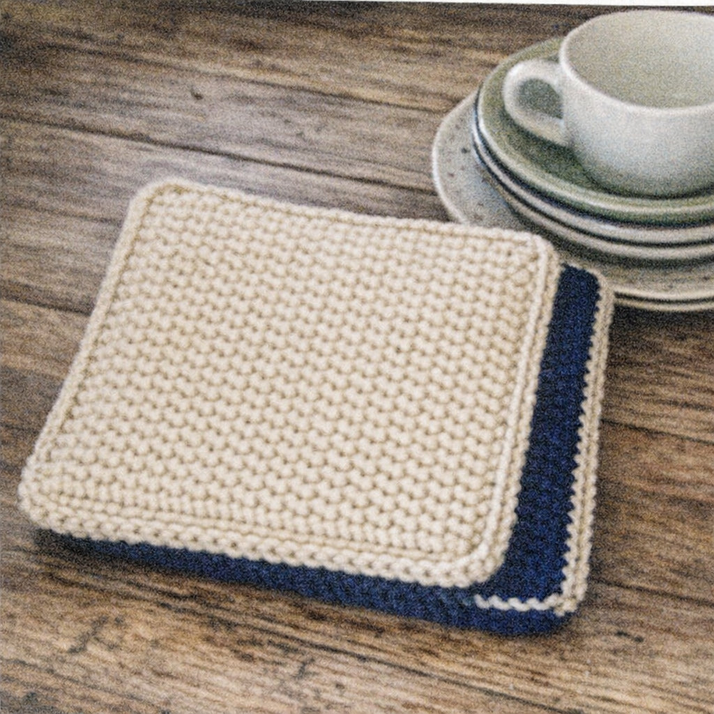 Tunisian Crochet Hot Pad- Reversible