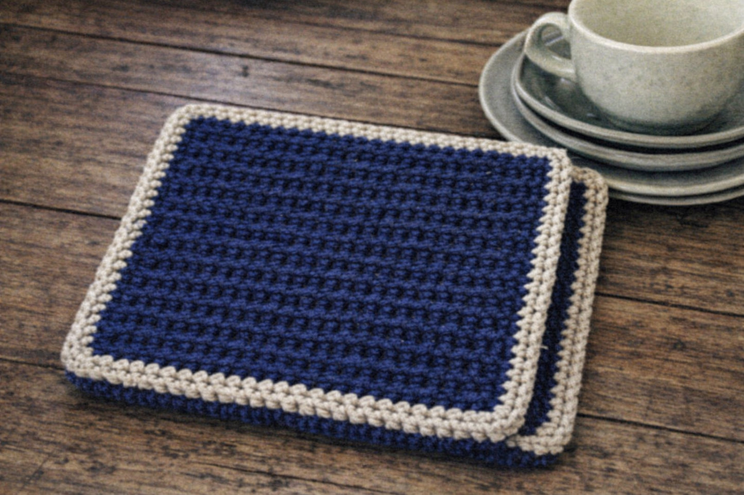 Tunisian Crochet Hot Pad- Reversible