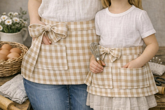 Mommy & Me Apron Sewing Pattern Set • Child + Adult Half Aprons  PDF Instant Download