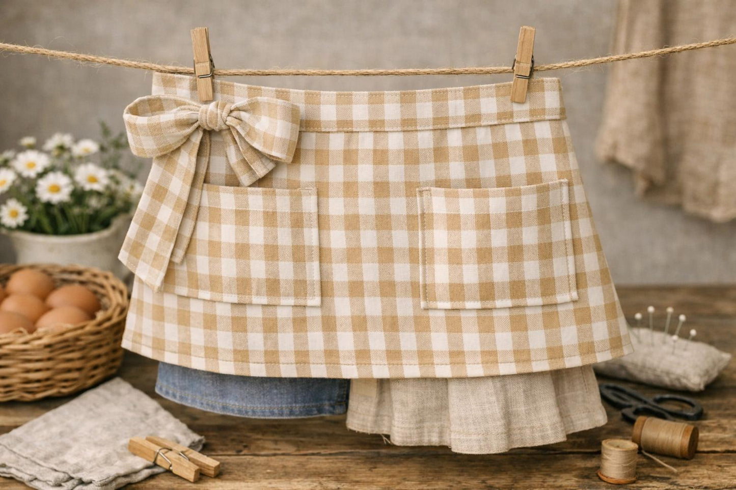 Child’s Waist Apron — Two Pockets PDF Sewing Pattern