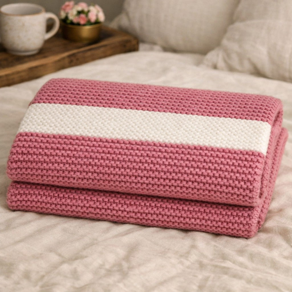 Bulky Garter Stitch Knit Throw Pattern- PDF