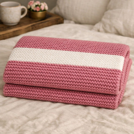 Bulky Garter Stitch Knit Throw Pattern- PDF