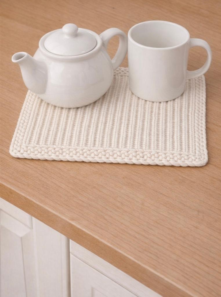 Horizontal  Ribbed Dishcloth Pattern