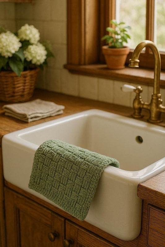 Basket Weave Dishcloth Knitting Pattern – Easy, Textured, Reversible