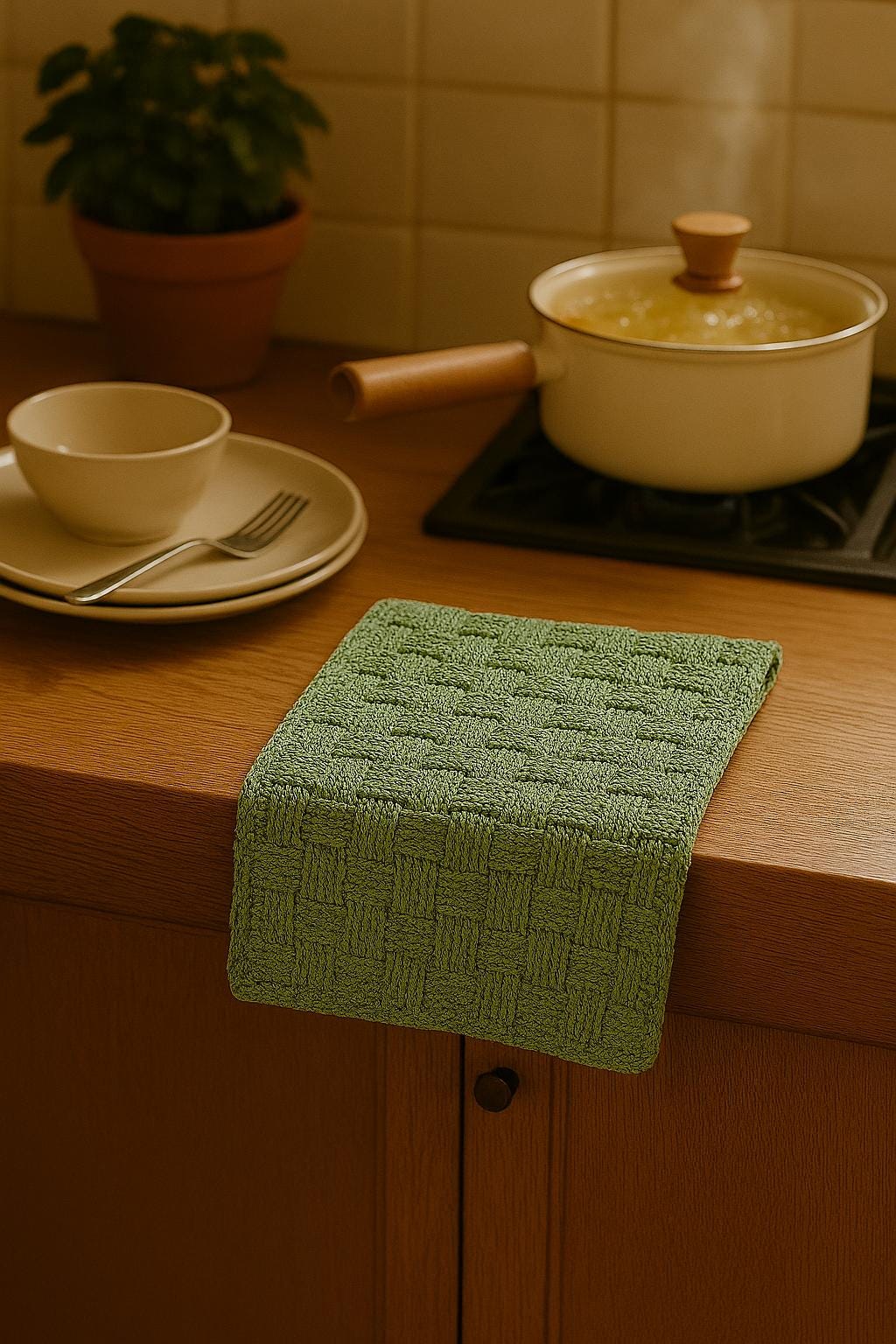 Basket Weave Dishcloth Knitting Pattern – Easy, Textured, Reversible