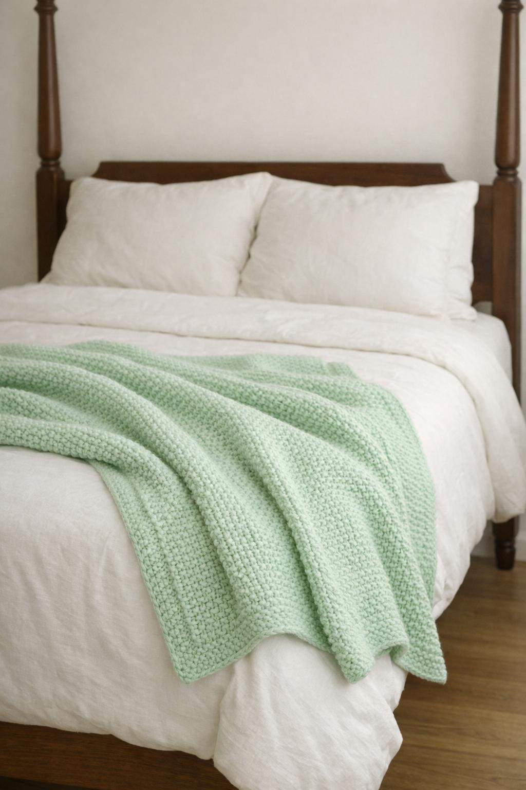 Tunisian Knit Stitch Throw Blanket